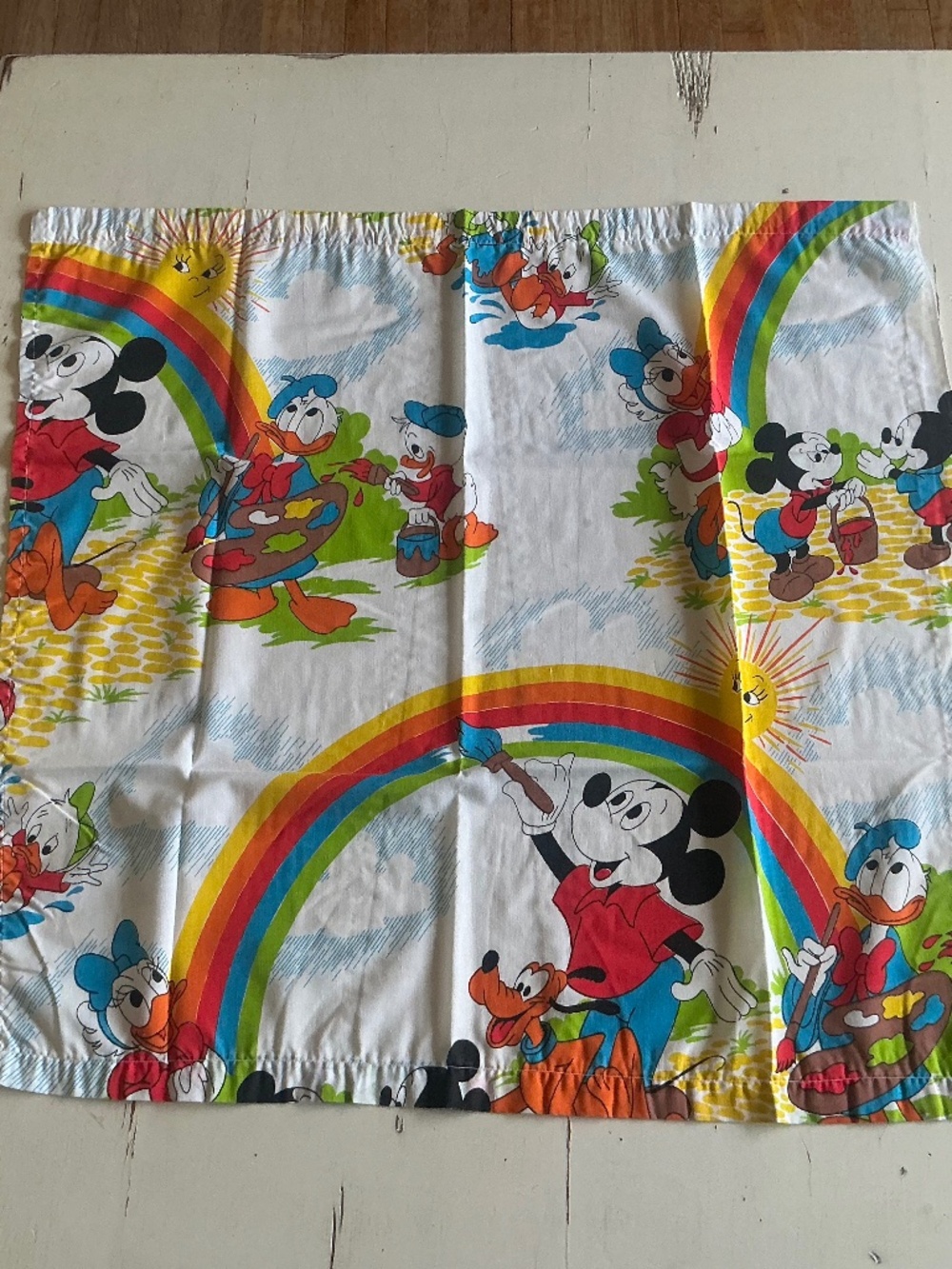 8 Curtain Panels|2 Valances Disney Mickey Mouse Donald Duck rainbow curtains